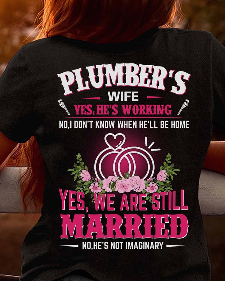 Awesome Plumber's Wife- Black -T-shirt - #270822marri13bplumz6