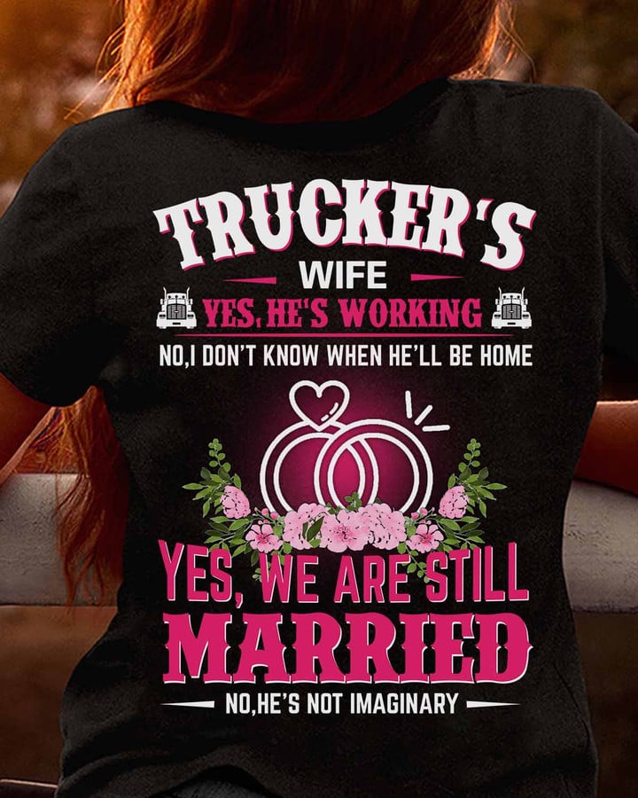 Awesome Trucker's Wife- Black -T-shirt - #270822marri13btrucz6