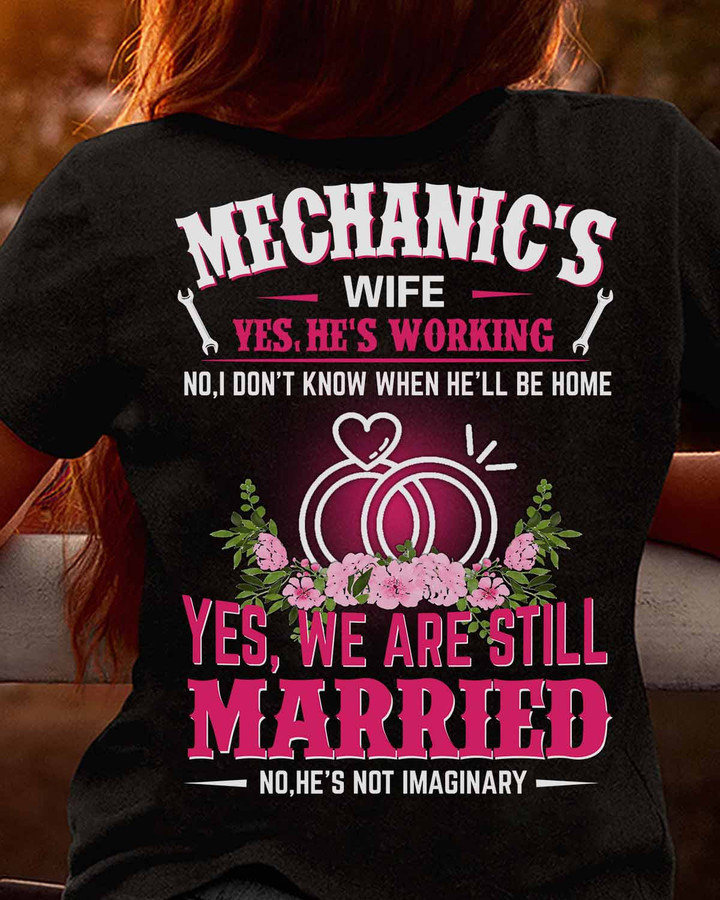 Awesome Mechanic's Wife- Black -T-shirt - #270822marri13bmechz6