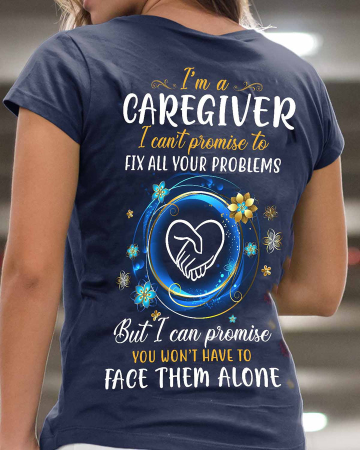 Awesome Caregiver - Navy Blue - T-shirt - #010922facth5bcareap