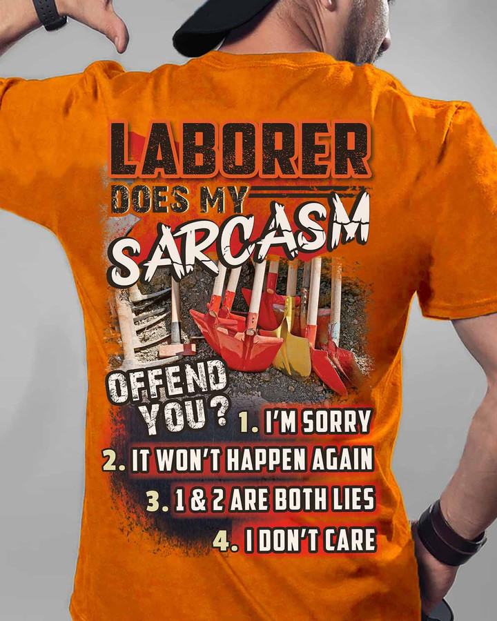 Laborer Does My Sarcasm offend You - Orange - T-shirt - #020922ofend7blaboz6