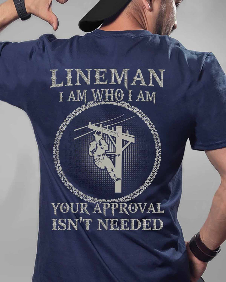 Lineman holding a power pole - symbolizing strength, determination, and pride in the profession.