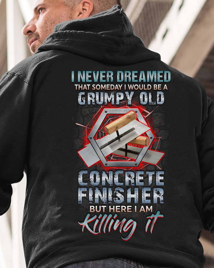 Concrete Finisher T-Shirt with Inspiring Quote