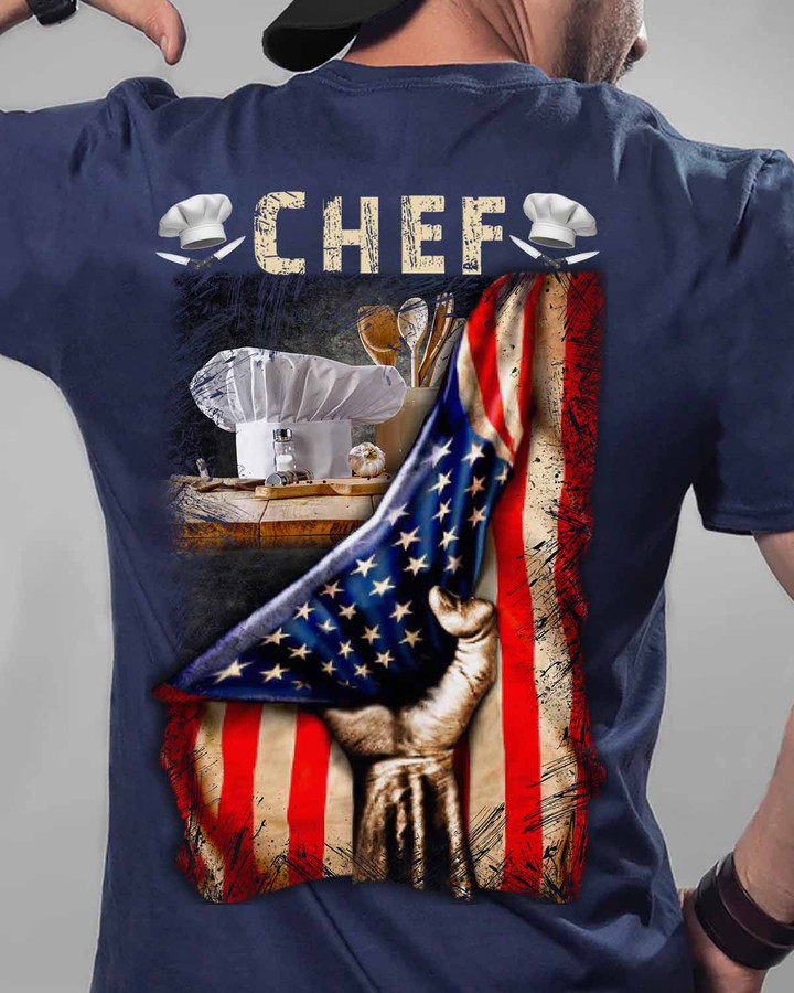 Proud Chef- Navy Blue -Chef- T-shirt -#130922USFLA41BCHEFZ6