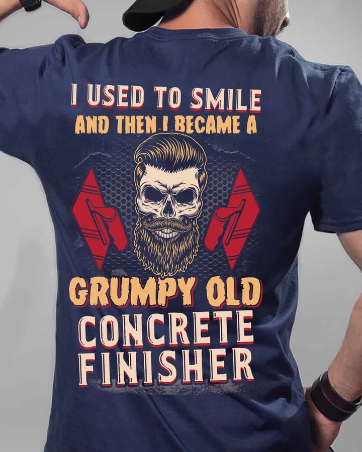 Grumpy old Concrete Finisher- Navy Blue -Concretefinisher- T-shirt -#150922TOSMIL1BCOFIZ6