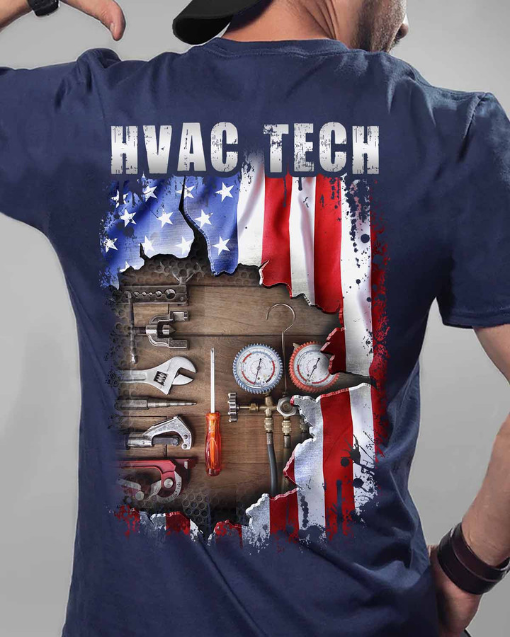 Proud HVAC Tech- Navy Blue -HVACTECH- T-shirt -#150922JTFLA5BHVACZ6