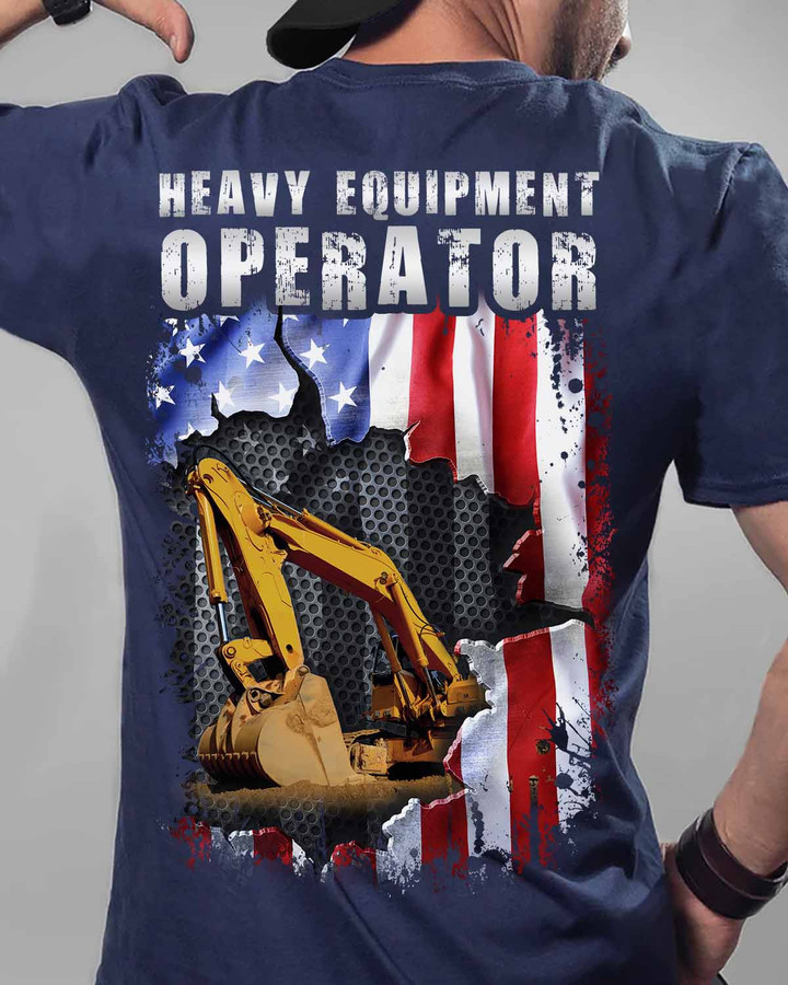 Proud Heavy Equipment Operator- Navy Blue -Heavyequipmentoperator- T-shirt -#150922JTFLA5BHEOZ6