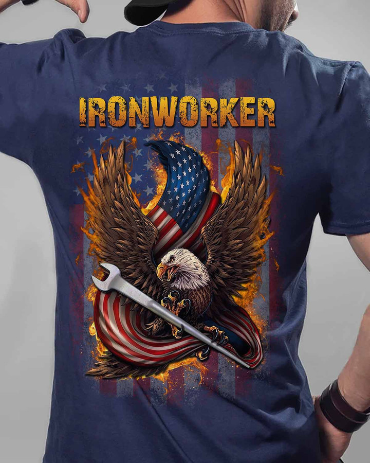 Awesome Ironworker- Navy Blue -Ironworker- T-shirt -#160922EAGFL1BIRONZ6