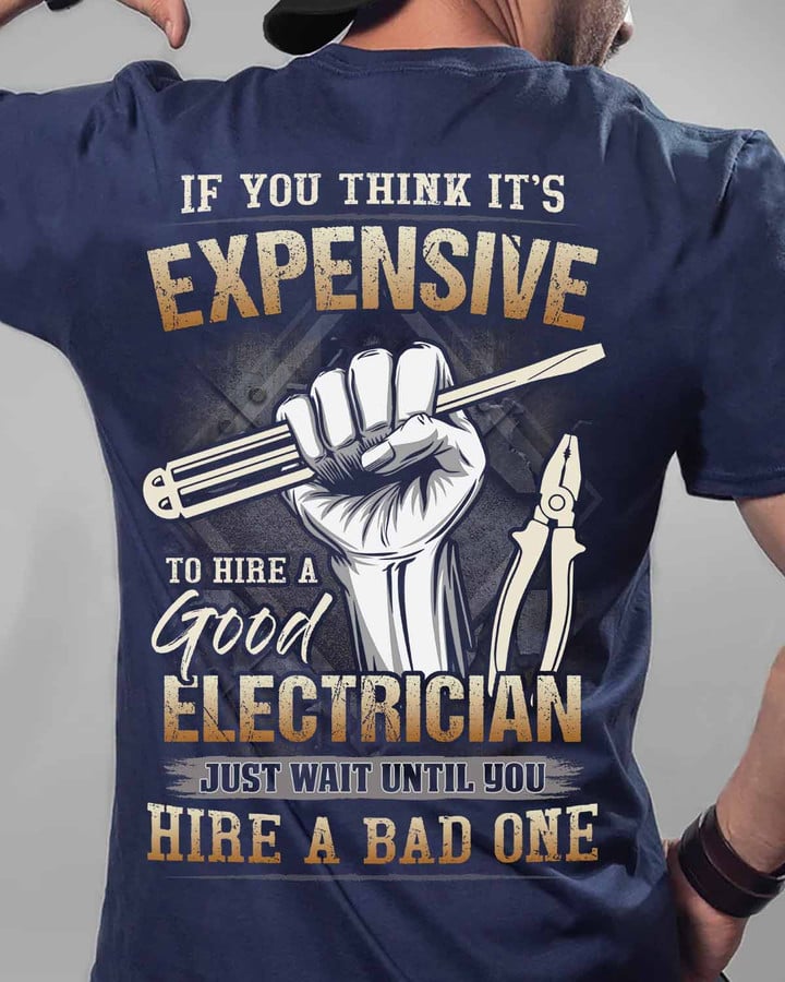 Awesome Electrician- Navy Blue -Electrician- T-shirt -#160922EXPEN7BELECZ6