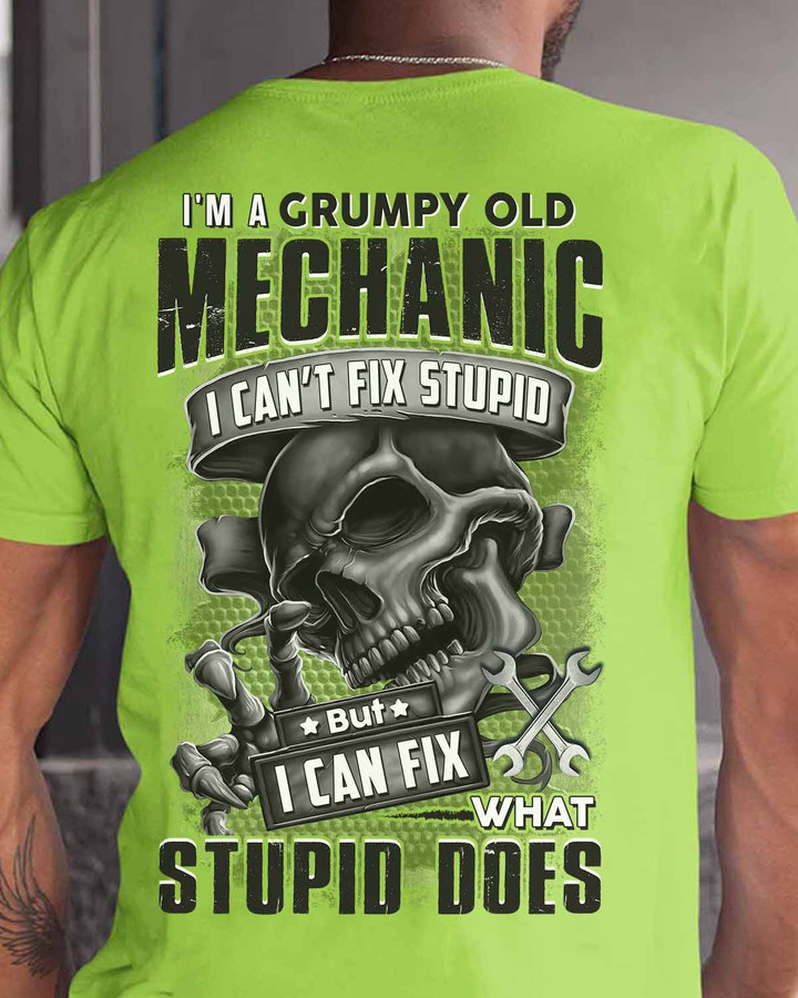 I am Grumpy old Mechanic- Lime-Mechanic- T-shirt - #200922WHAST1BMECHZ6