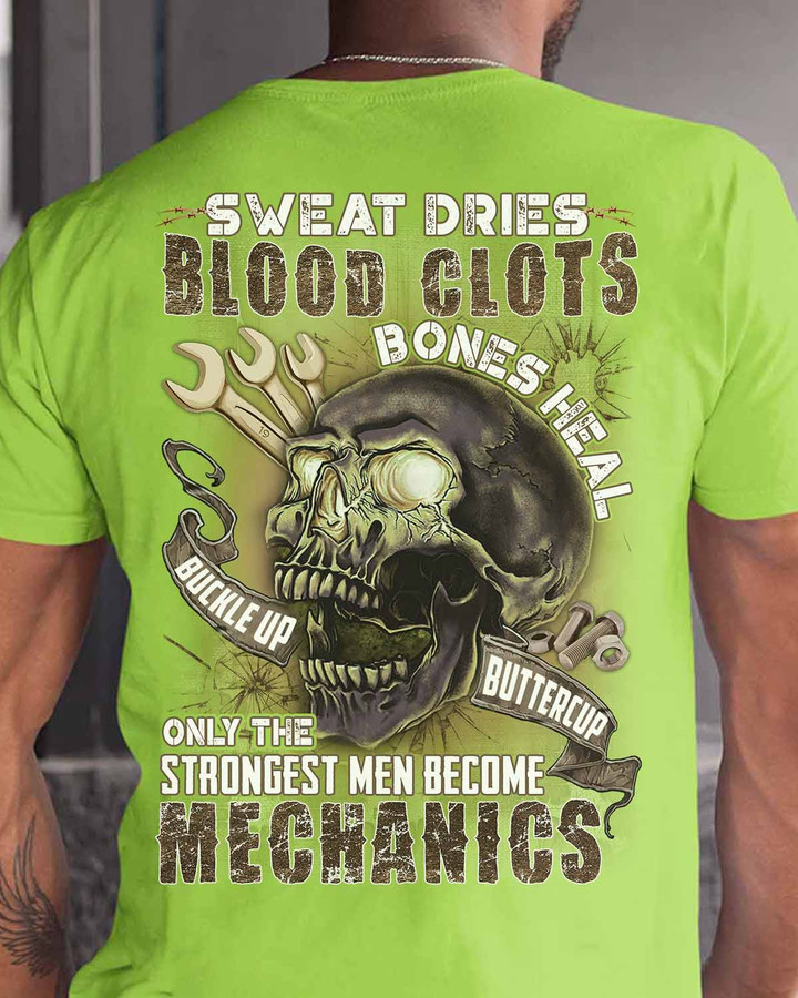 Only Strongest Men Become Mechanics- Lime-Mechanic- T-shirt -#200922BUCUP9BMECHZ6