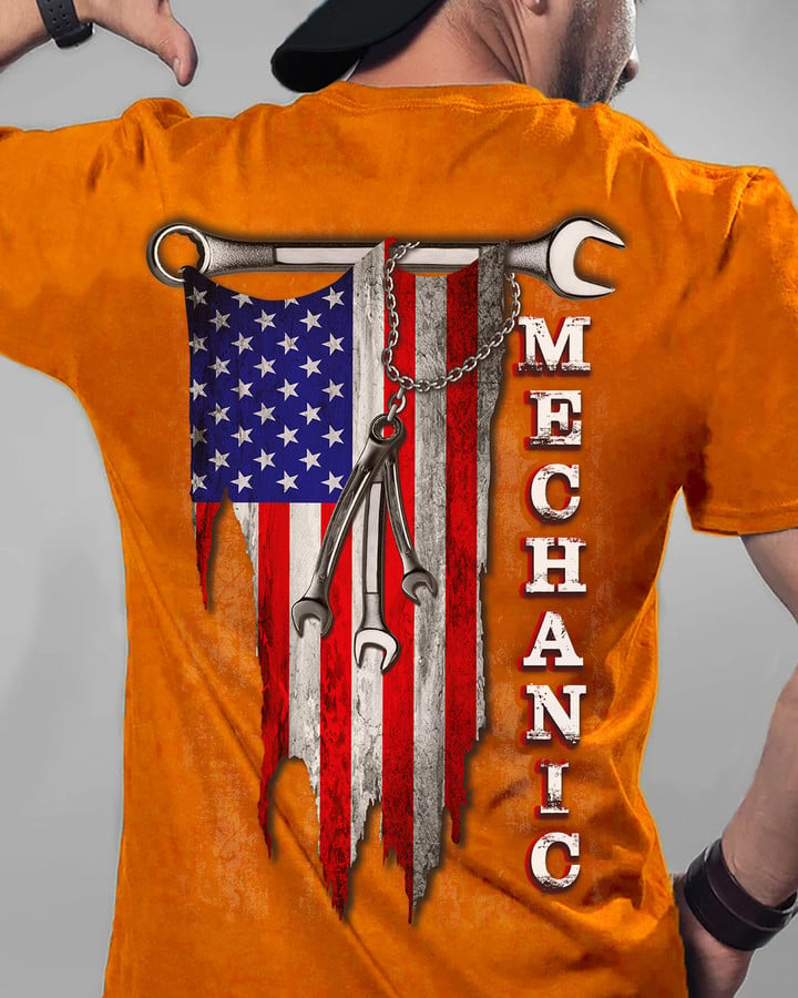 Sarcastic Mechanic- Orange-Mechanic- T-shirt - #220922USFLA22BMECHZ6