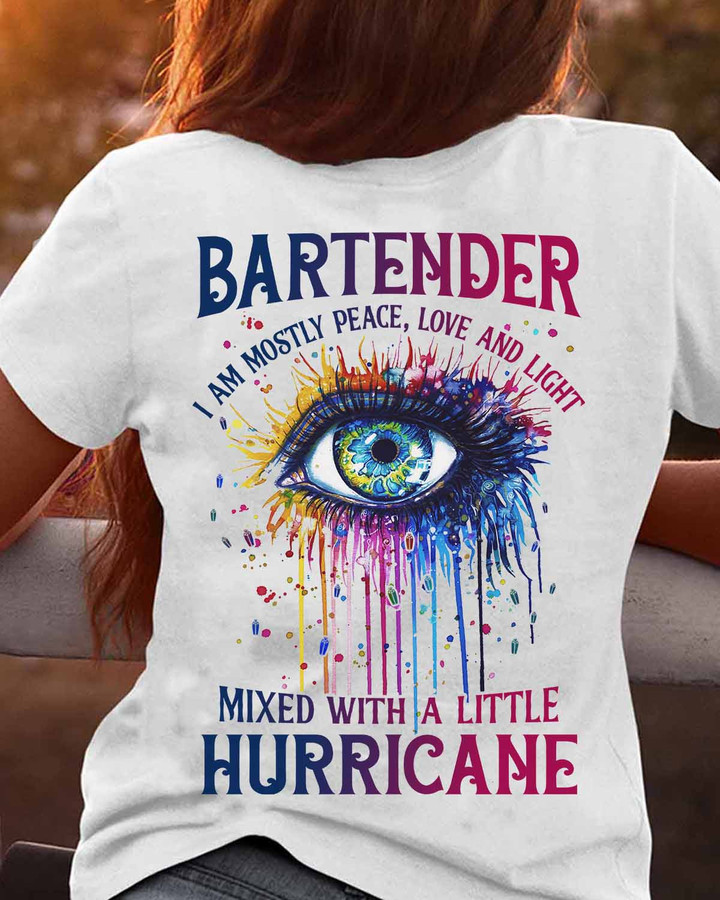 Bartender Mixed with a Little Hurricane - White-Bartender-T-shirt-#230922MIXED1BBARTZ4