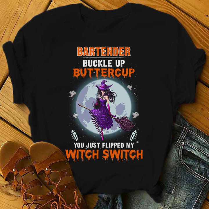 Bartender You just flipped my Witch Switch- Black -Bartender- T-shirt -#240922FLIPD1FBARTZ4