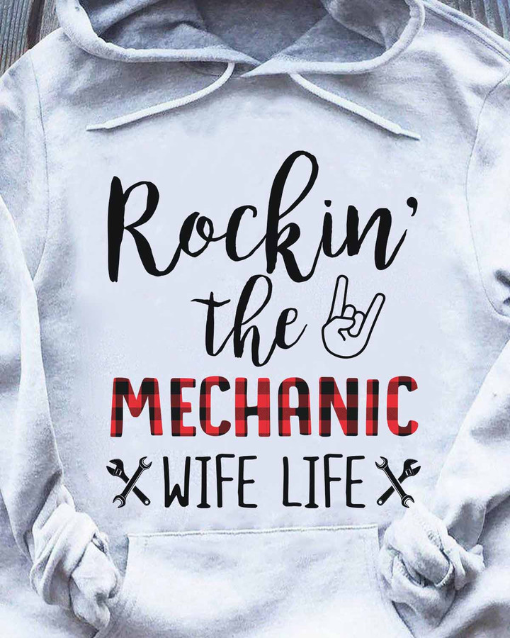 Rockin' the Mechanic Wife Life- White-Mechanic-Hoodie-#061022WIFLI1FMECHZ6