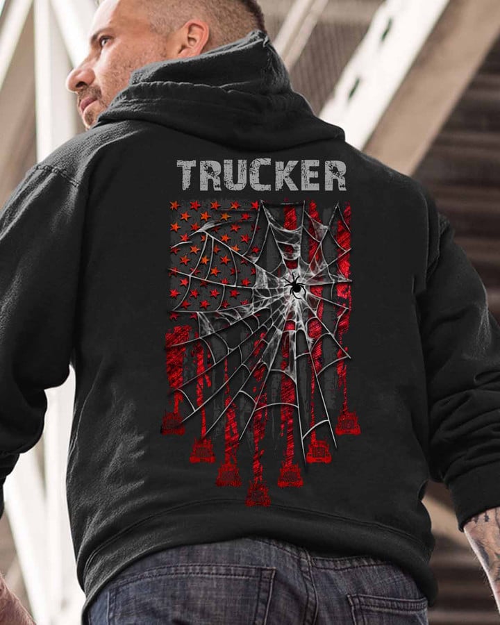 Proud Trucker- Black -Trucker- Hoodie -#111022SPIDFLA1BTRUCZ6
