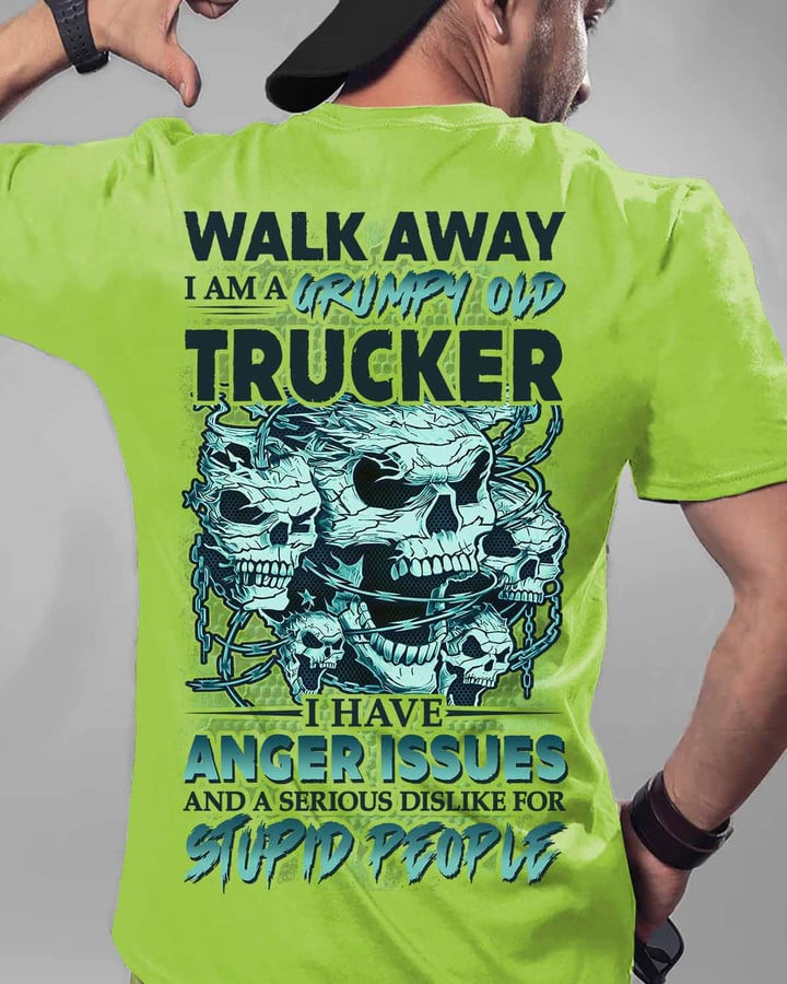 I am a Grumpy old Trucker- Lime-Trucker- T-shirt -#121022ANGIS7BTRUCZ6