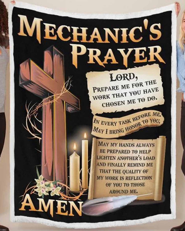 Mechanic's Prayer- Mechanic-Sherpa Blanket-#131022EVTAS1FMECHZ6SB