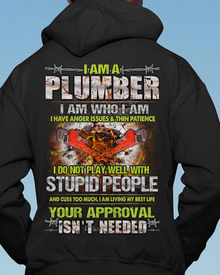 I am a Plumber -Black -Plumber- Hoodie-#181022THIPAT2BPLUMZ6
