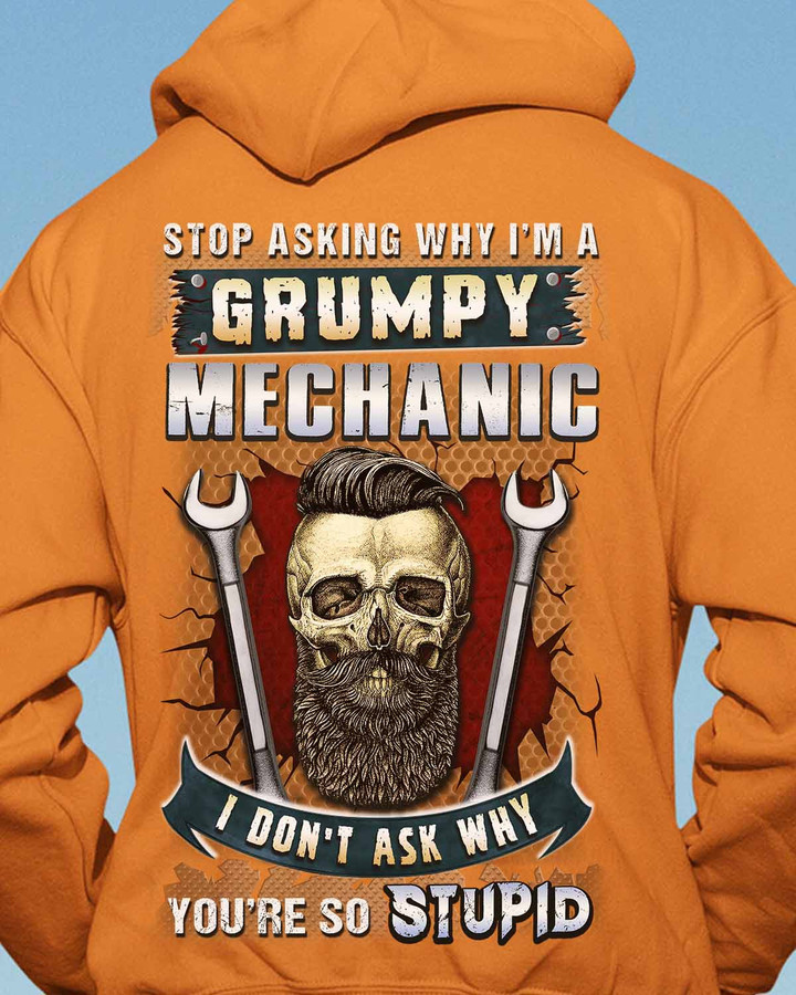 Grumpy Mechanic- Orange-Mechanic- Hoodie -#251022ASKWHY1BMECHZ6