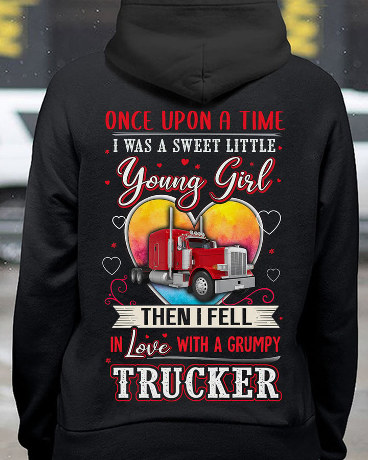 Cute Trucker's Lady -Black -Trucker- Hoodie -#261022FELIN3BTRUCZ6