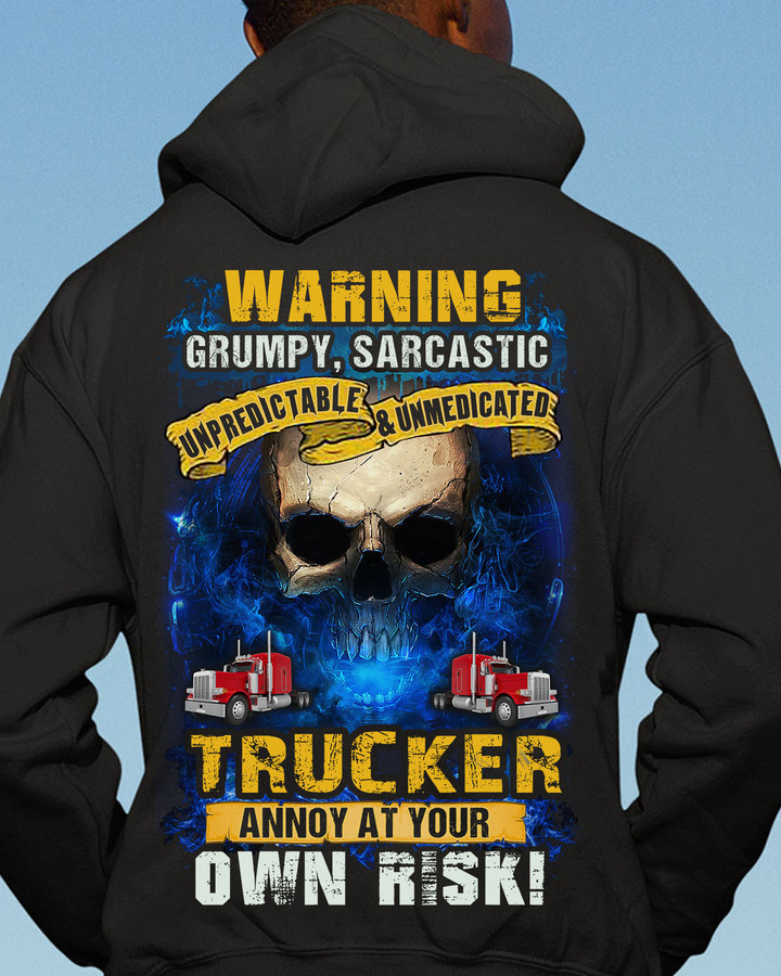 Trucker Annoy at your own Risk-Black -Trucker- Hoodie-#261022UNPRE6BTRUCZ6