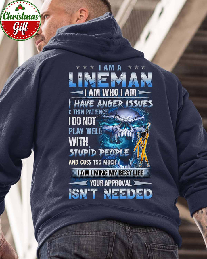 I am a Lineman- Navy Blue -Lineman- Hoodie -#291022THIPAT3BLINEZ6