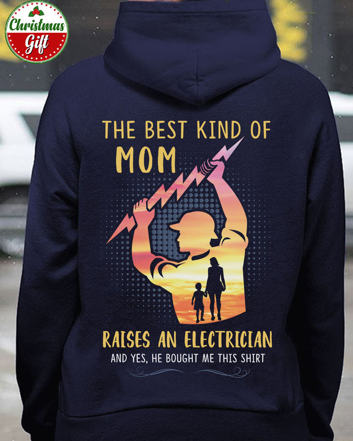 The Best kind of Mom Raises an Electrician- Navy Blue -Electrician- Hoodie -#011122BEKIND17BELECZ6