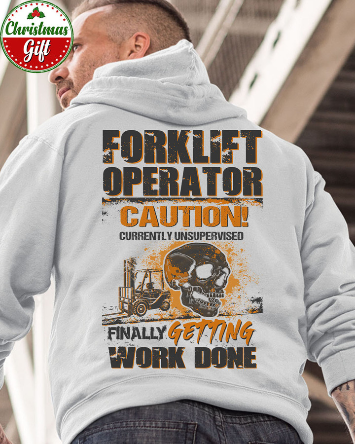 Forklift Operator Caution- Ash Grey -ForkliftOperator- Hoodie -#021122WORKDONE1BFOOPZ6