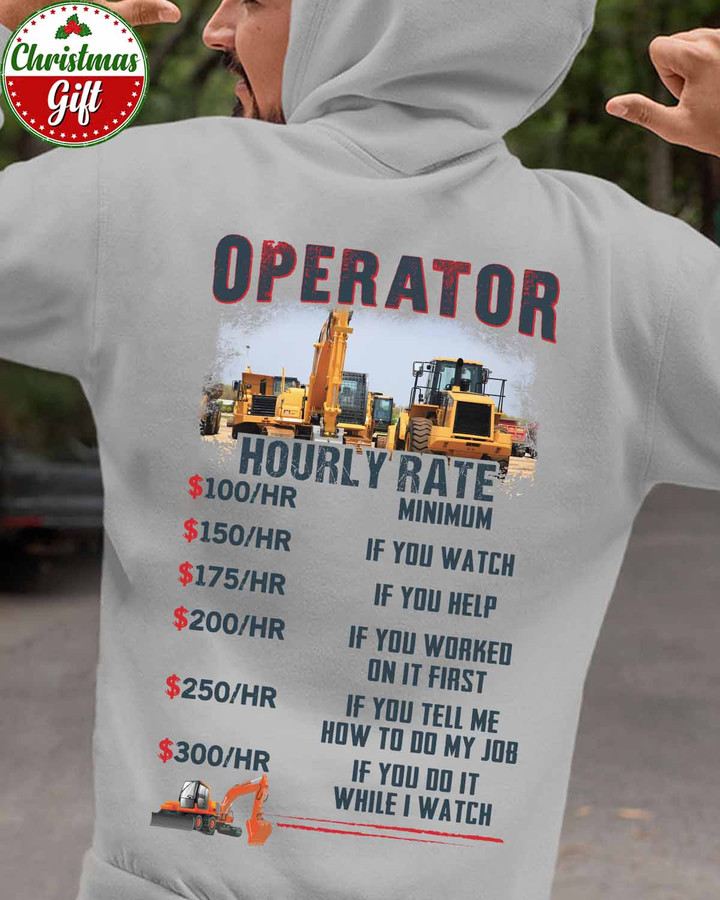 Operator Hourly Rate- Ash Grey -Operator- Hoodie -#031122HORLY7BOPERZ6