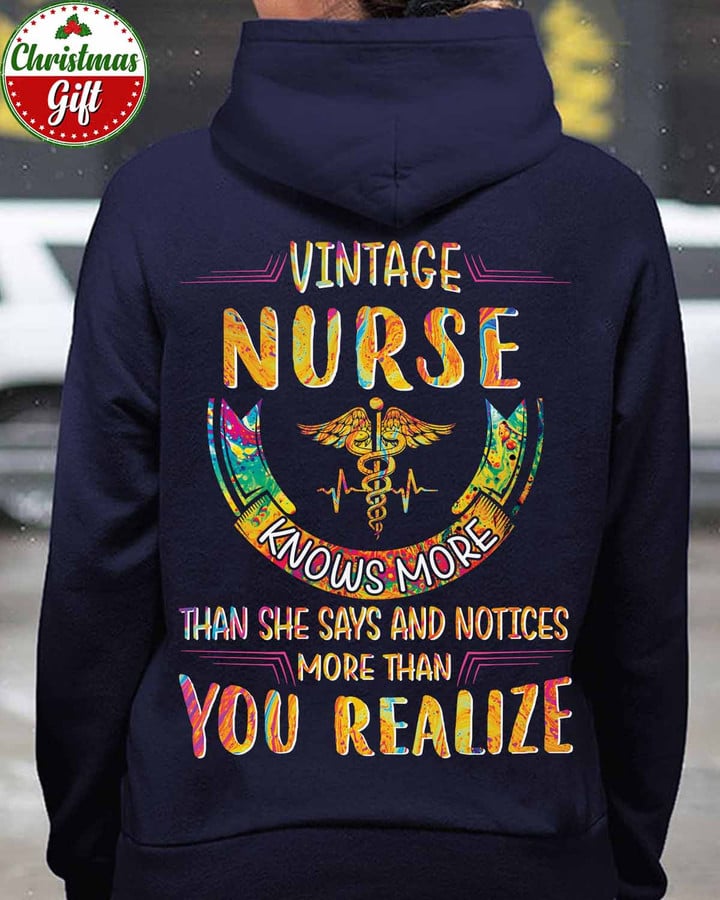 Vintage Nurse- Navy Blue -Nurse- Hoodie -#031122VINTA9BNURSZ4