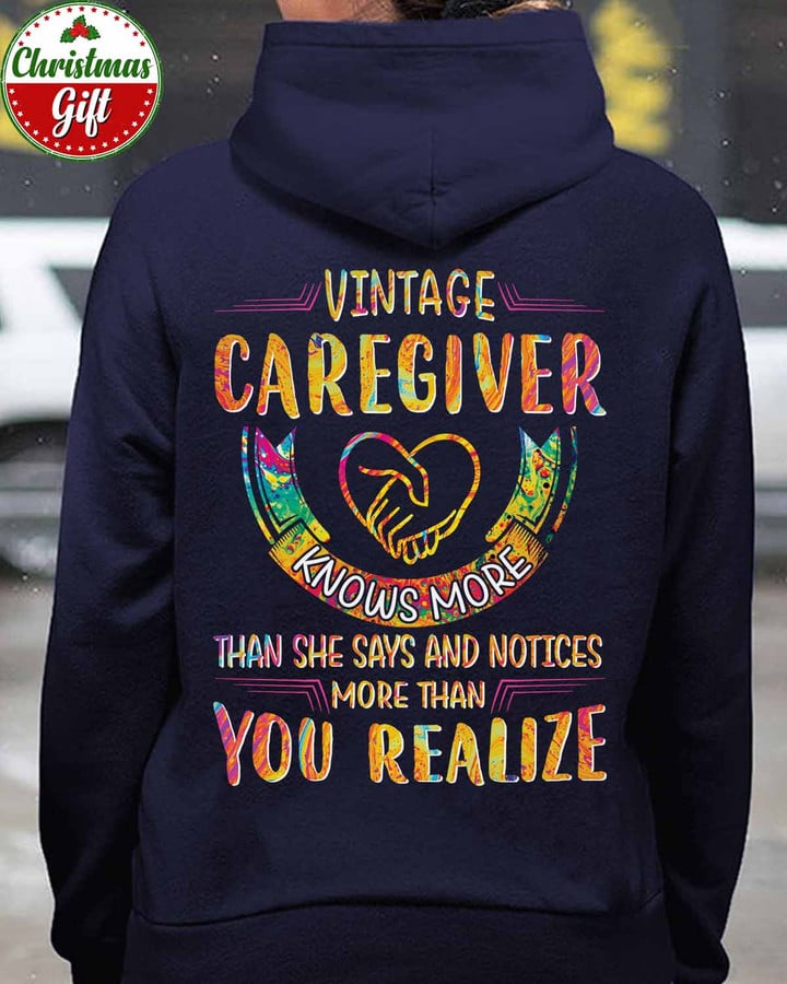 Vintage Caregiver- Navy Blue -Caregiver- Hoodie -#031122VINTA9BCAREZ4