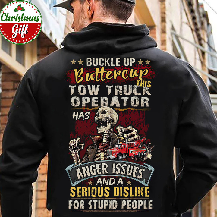 This Tow Truck Operator has anger Issue-Black -TowTruckOperator- Hoodie-#081122BUCUT4BTTOZ6