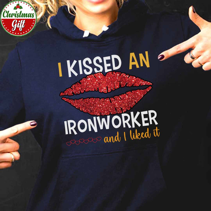 I kissed an Ironworker- Navy Blue -Ironworker- Hoodie -#121122KISED3FIRONZ6
