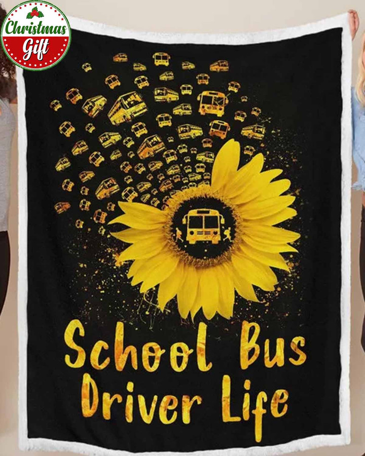 Awesome School Bus Driver Life-Black-SchoolBusDriver-Sherpa Blanket-#191122SUFLO1FSBDZ4SB