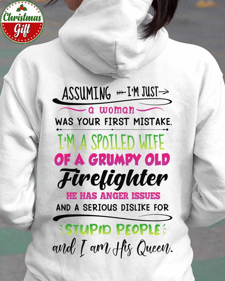 Awesome Firefighter's Lady- White-Firefighter-Hoodie -#221122HISQU4BFIREZ6