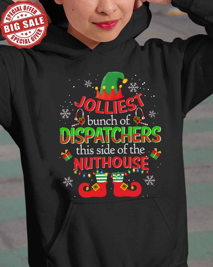 Jolliest bunch of Dispatchers -Black -Dispatcher- Hoodie -#251122JOLIS7FDISPZ4