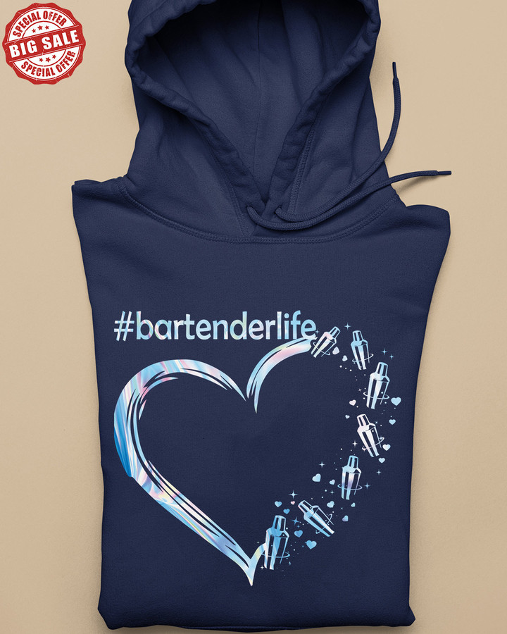 Awesome Bartender life- Navy Blue -Bartender- Hoodie -#261122HERLO8FBARTZ4
