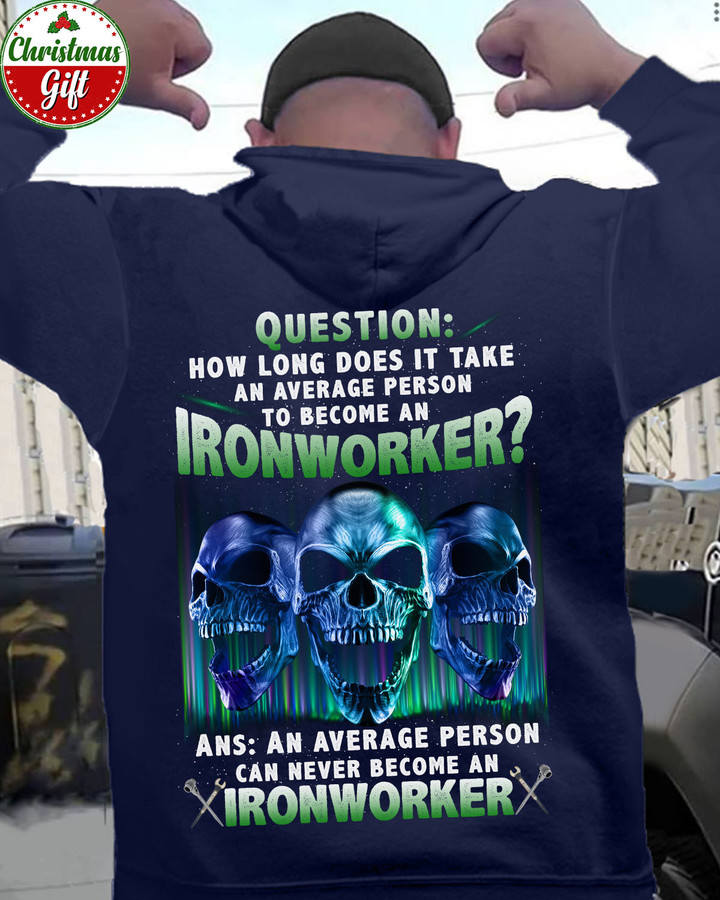 Average Person can never become an Ironworker-Navy Blue -Ironworker- Hoodie-#261122AVEPER1BIRONZ6