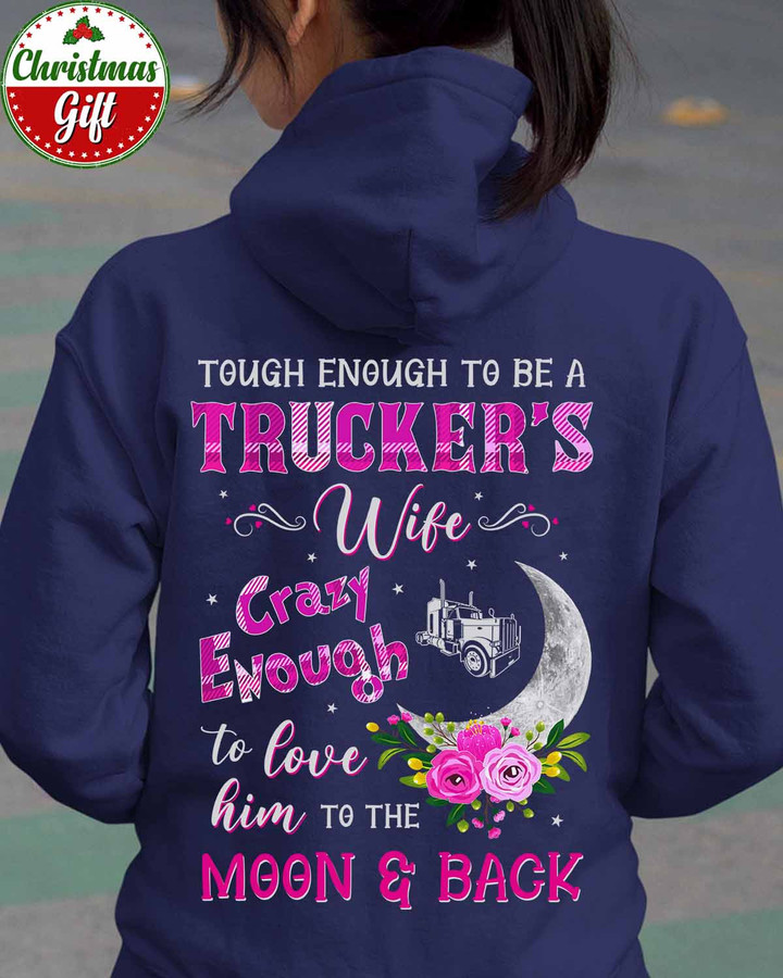Tough Enough to be a Trucker's Wife - Navy Blue -Trucker- Hoodie -#291122MOONAND1BTRUCZ6