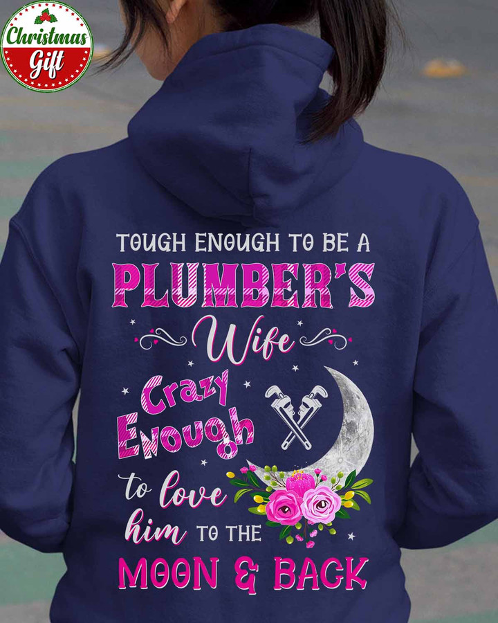Tough Enough To be a Plumber's wife - Navy Blue -Plumber- Hoodie -#301122MOONAND1BPLUMZ6