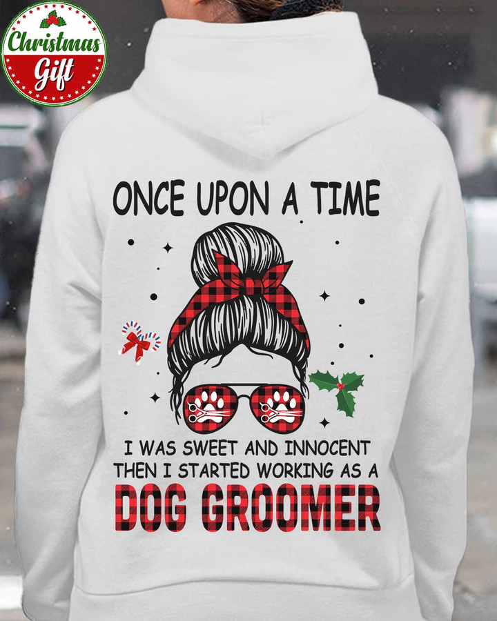 Sweet and Innocent Dog Groomer- White-Doggroomer -Hoodie -#031222STARTED3BDOGRZ4