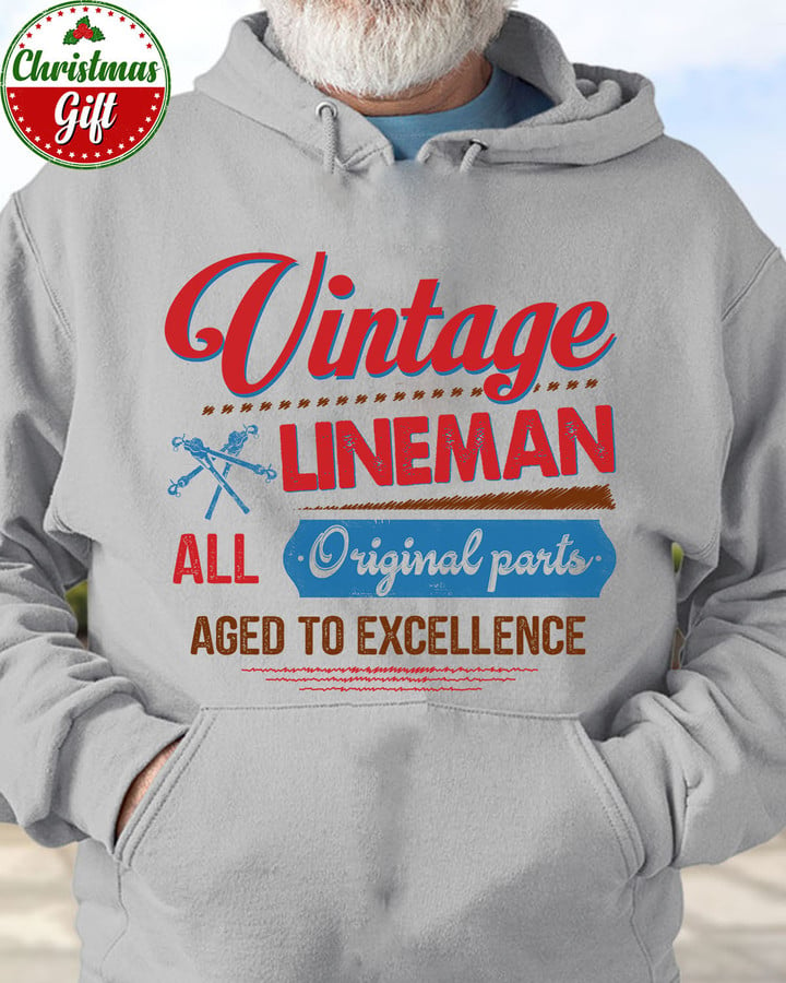 Vintage Lineman- Ash Grey -Lineman- Hoodie -#081222ORIPART2FLINEZ6