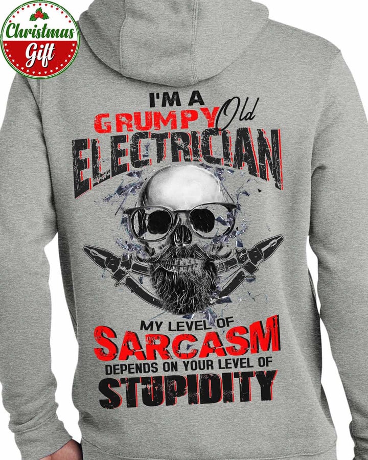I'm a Grumpy Old Electrician - Ash Grey -Electrician- Hoodie -#101222DEPON4BELECZ6