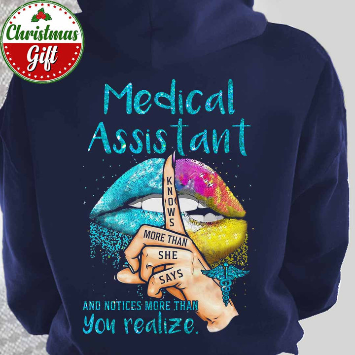 Medical Assistant Notice More than You Realize -Navy Blue -MedicalAssistant- Hoodie-#101222NOTIC1BMEASRZ4