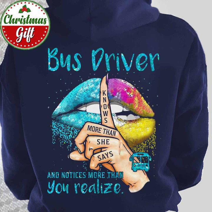 Bus Driver Notice More than You Realize -Navy Blue -BusDriver- Hoodie-#101222NOTIC1BBUDRZ4