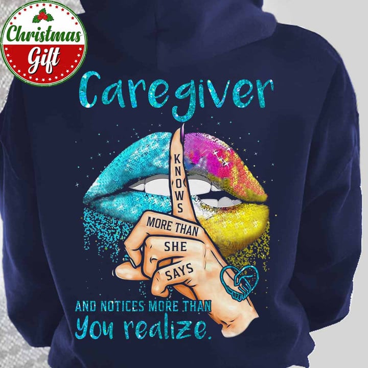 Caregiver Notice More than You Realize -Navy Blue -Caregiver- Hoodie-#101222NOTIC1BCAREZ4