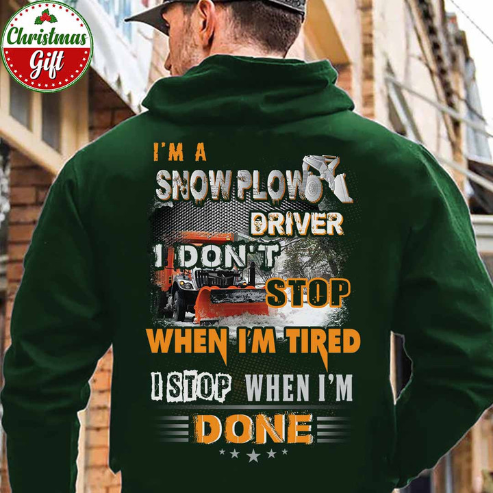 Awesome Snow Plow Driver-Forest Green -SnowPlowDriver -Hoodie-#121222TIRED11BSPDZ6