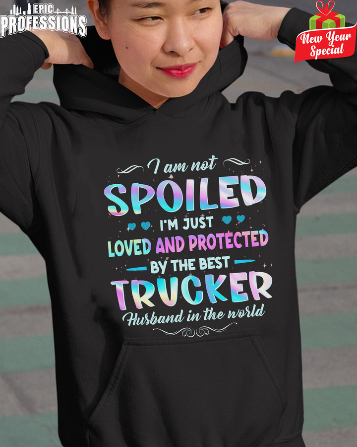 Love and Protected by the best Trucker-Black -Trucker-Hoodie -#191222LOVDAND1FTRUCZ6