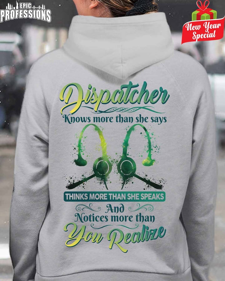 Dispatcher Knows More than she Says -Sport Grey-Dispatcher-Hoodie -#211222REALIZE3BDISPZ4